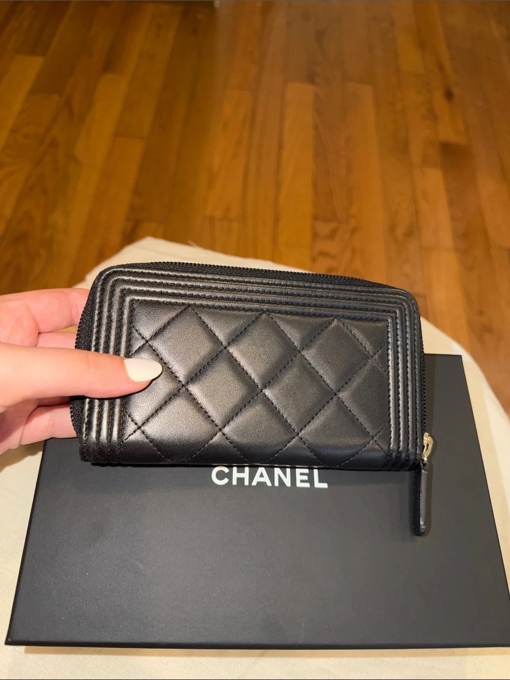 CHANEL black lambskin